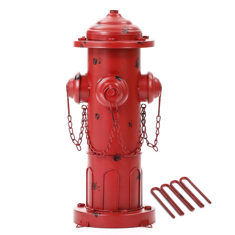 Phaxth 16" H Metal Fire Hydrant for Dogs to Pee On, Vintage Small Dog Fire Hydrant Pee Post for Outdoor Garden Decor - Image 1