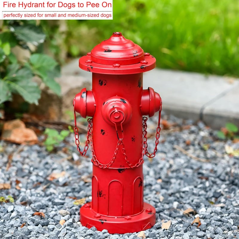 Phaxth 16" H Metal Fire Hydrant for Dogs to Pee On, Vintage Small Dog Fire Hydrant Pee Post for Outdoor Garden Decor - Image 5