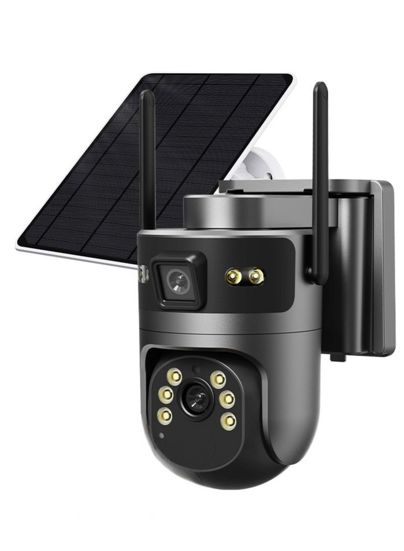 ICAM 365 8MP Solar-Powered 4G Outdoor Camera, Dual Lens Dual View, 360° PTZ, AI Human Tracking, PIR Motion Detection, Color Night Vision, 2-Way Audio, In-Built SIM – For Home, Farm, Site & Remote Areas - Image 1