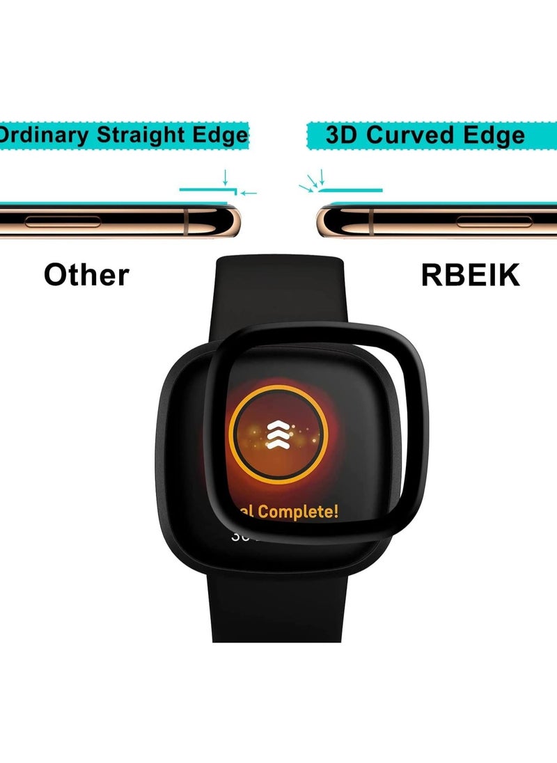 Y&D - [4PACK] Compatible with Fitbit Versa 3 Screen Protector, 3D Curved Full Coverage PET Anti-scratch Bubble Free Anti-Fingerprint Easy Install Not Glass Film Protector for - Image 1