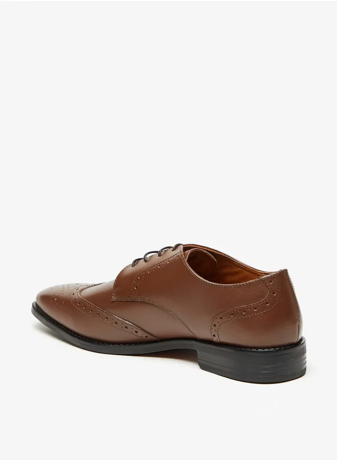 DUCHINI Men's Textured Lace-Up Derby Shoes