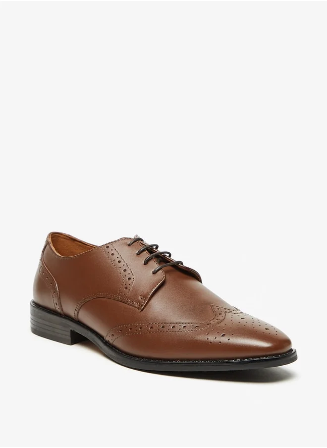 DUCHINI Men's Textured Lace-Up Derby Shoes