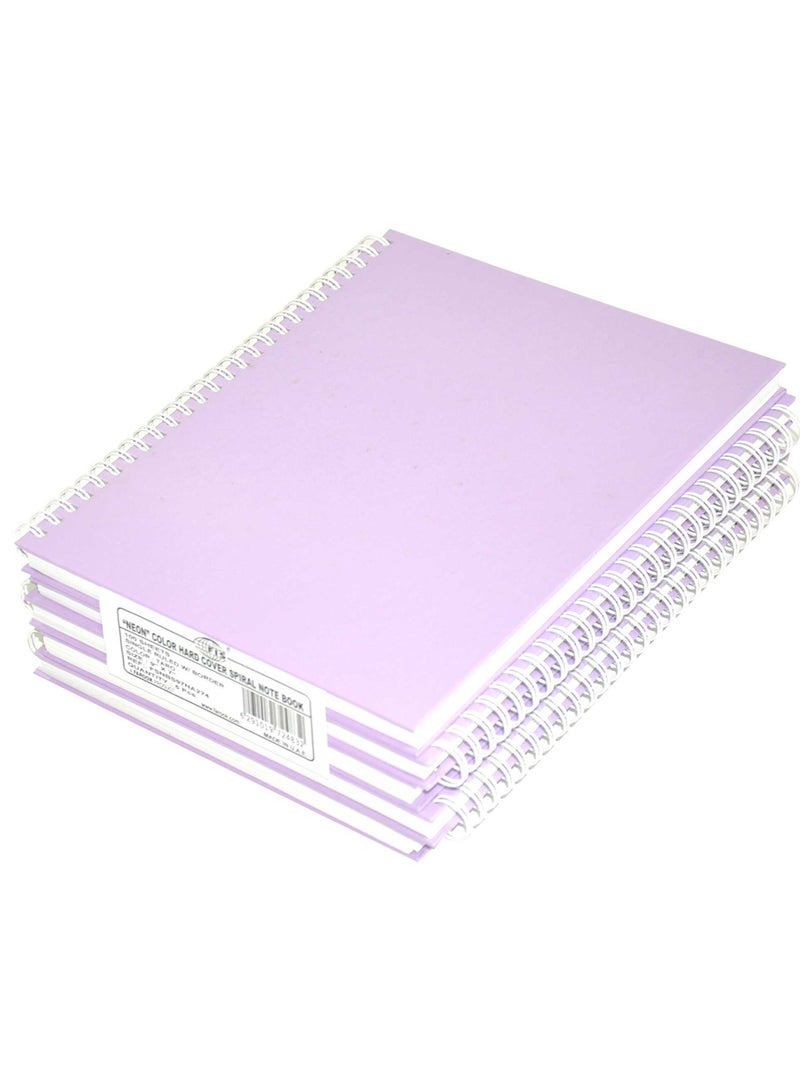 FIS حزمة من 5 دفاتر ملاحظات بغلاف صلب حلزوني من FIS مقاس 9 × 7 بوصات (22.86 × 20.32 سم) سطر واحد، مع حدود، 100 ورقة - القلقاس -FSNBS97NA274 - Image 1