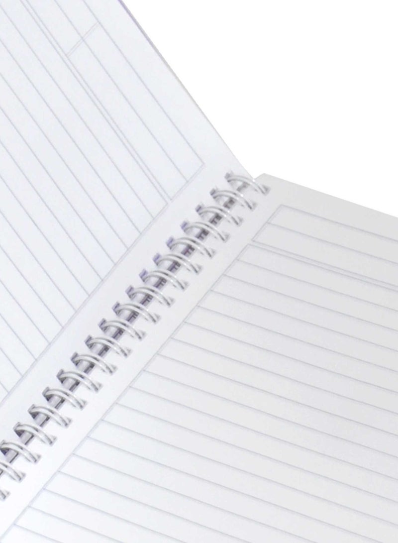 FIS حزمة من 5 دفاتر ملاحظات بغلاف صلب حلزوني من FIS مقاس 9 × 7 بوصات (22.86 × 20.32 سم) سطر واحد، مع حدود، 100 ورقة - القلقاس -FSNBS97NA274 - Image 2