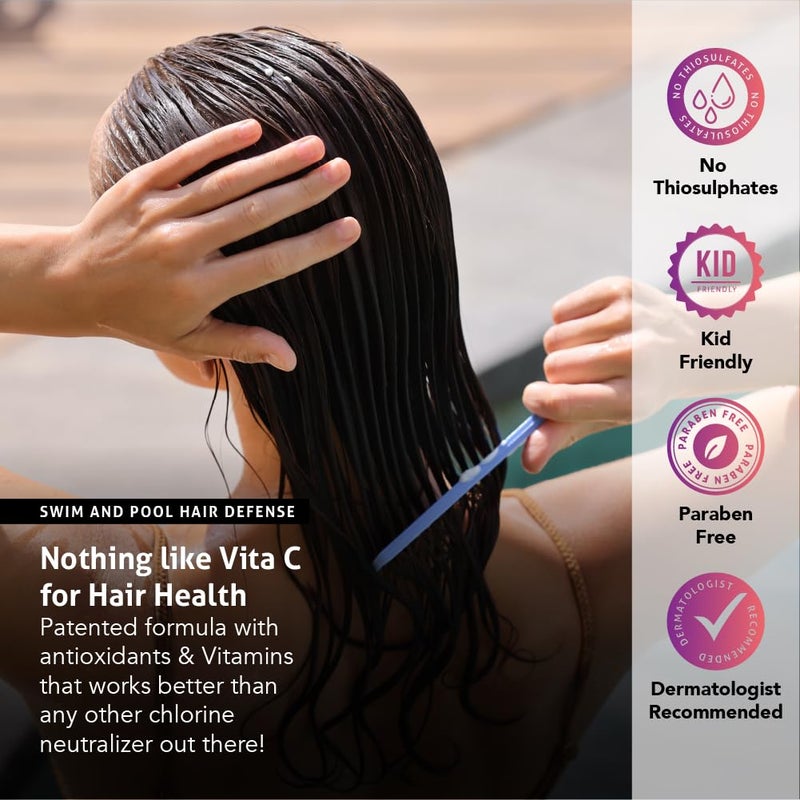 Vita C After Swim Swimmers Post-Swim Chlorine Removing Shampoo & Body Wash. Gently Eliminate Chlorine & Water Toxins. Patented Formula, Hydrates & Rejuvenates Hair and Skin - 8 Fl Oz - Image 2