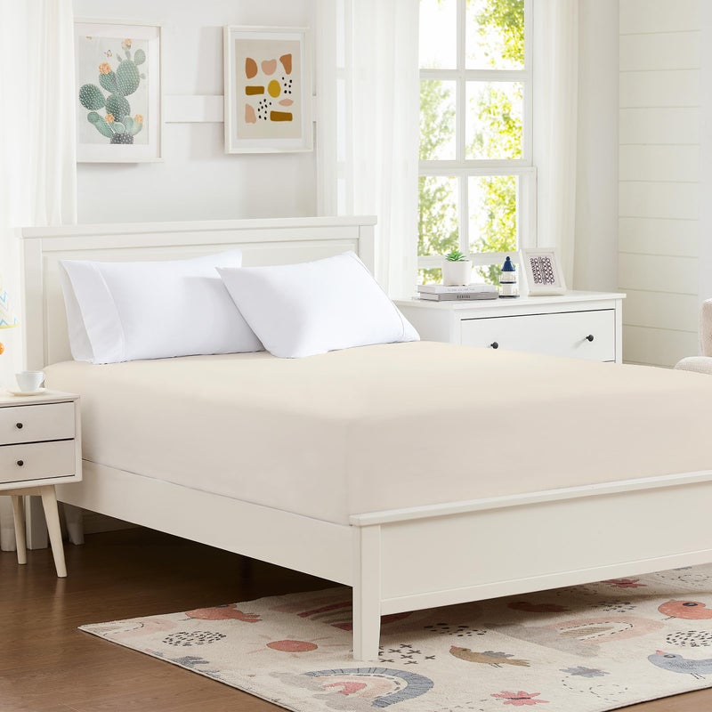 Hotella 100% Microfiber Full Size Fitted Sheet Only, 54"x75" Hotel Quality Deep Pocket Bottom Sheet, Up to 14" Matress Protector, Machine Washable and Non-Fade, Snug Fit Stay in Place,Beige - Image 1