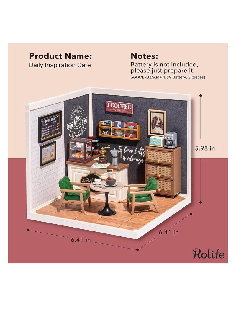 Robotime Rolife Super Creator Daily Inspiration Cafe Plastic DIY Miniature House Kit DW001,DIY 3D Puzzles for Adults/Teens, Creative Home Decor, Unique Gift for Craft Hobby Adults/Teens - Image 2