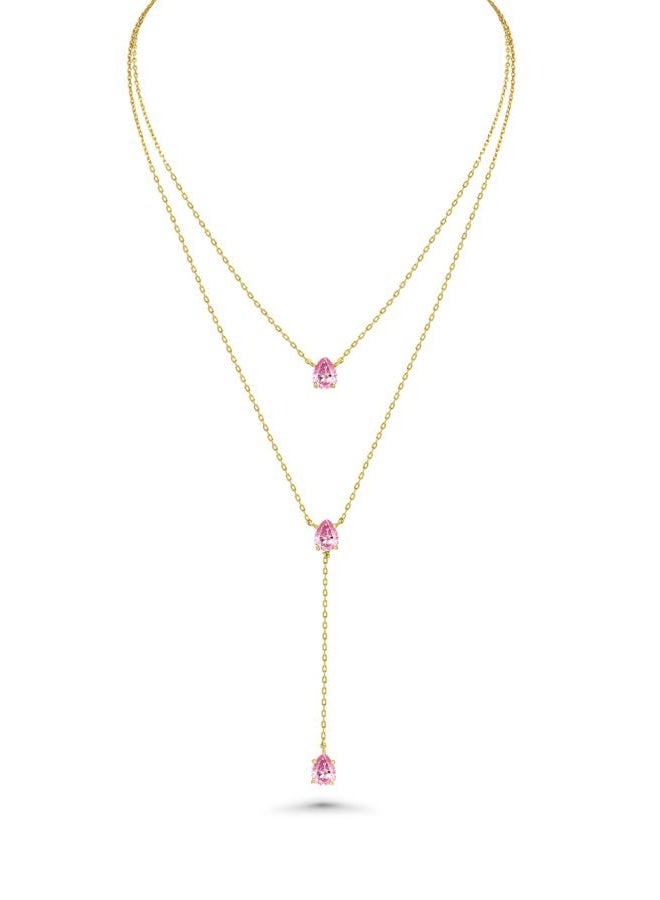 SNGIA Long 18K Gold Plated Blue Green Red Layered Pendant Necklace For Women (Emerald, Ruby, Seafoam, Sky, Sapphire), Dainty Statement Birthstone Necklace Jewelry Gifts., Brass, No Gemstone - Image 1