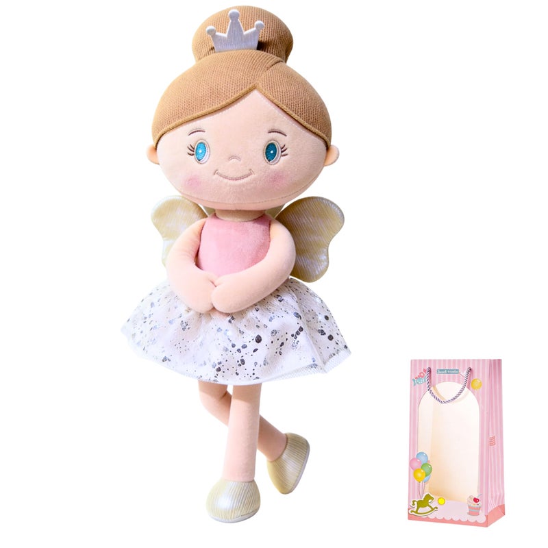 Gloveleya Dolls Baby Girl Gifts Soft First Doll Pink Angel 15" with Gift Bag - Image 1