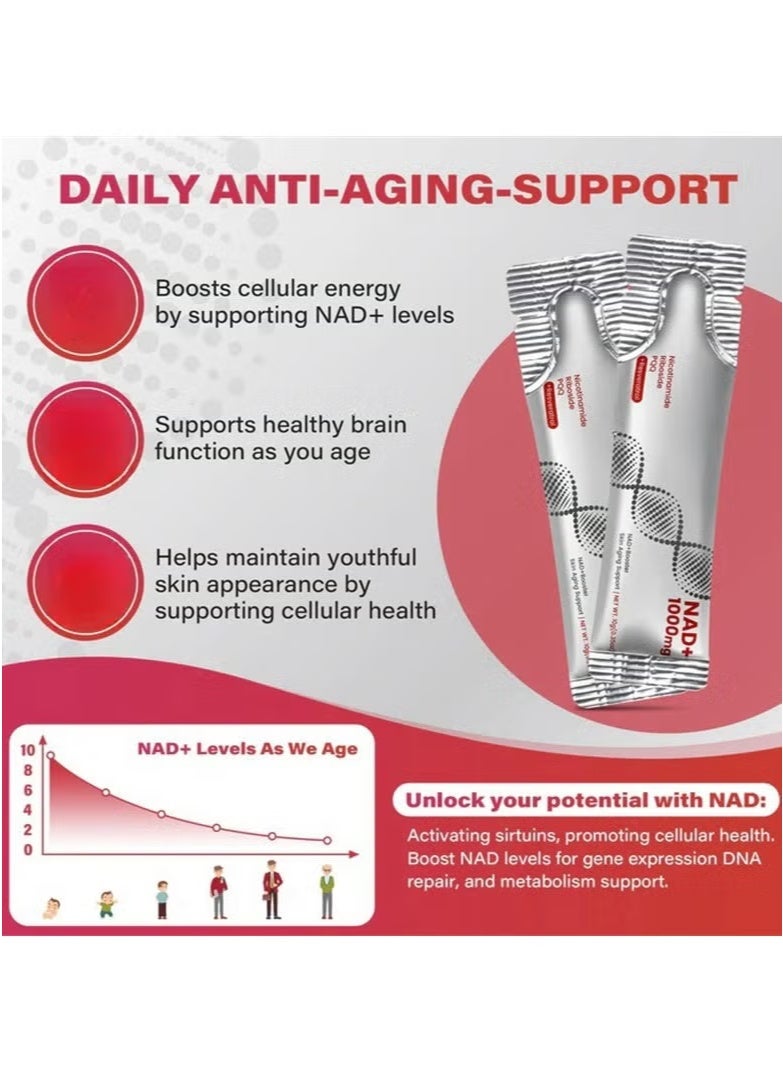 zooone NAD+ Berry Flavor Drink Mix for Skin Aging Support, Energy, and Focus - 30 Pack  - Image 2