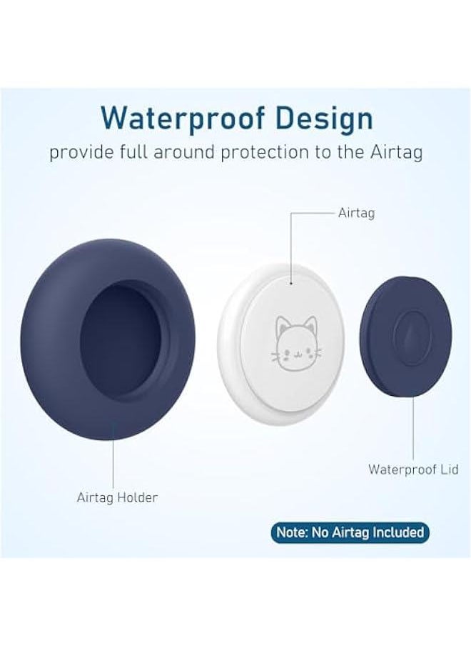 Generic Airtag Holder for Dog Collar, Silicone Air Tag Case Cover Compatible with Apple Airtags Cat Pet Collar Harness Loop, 0.8-1.2inch (Black+Deep Blue)  - Image 5
