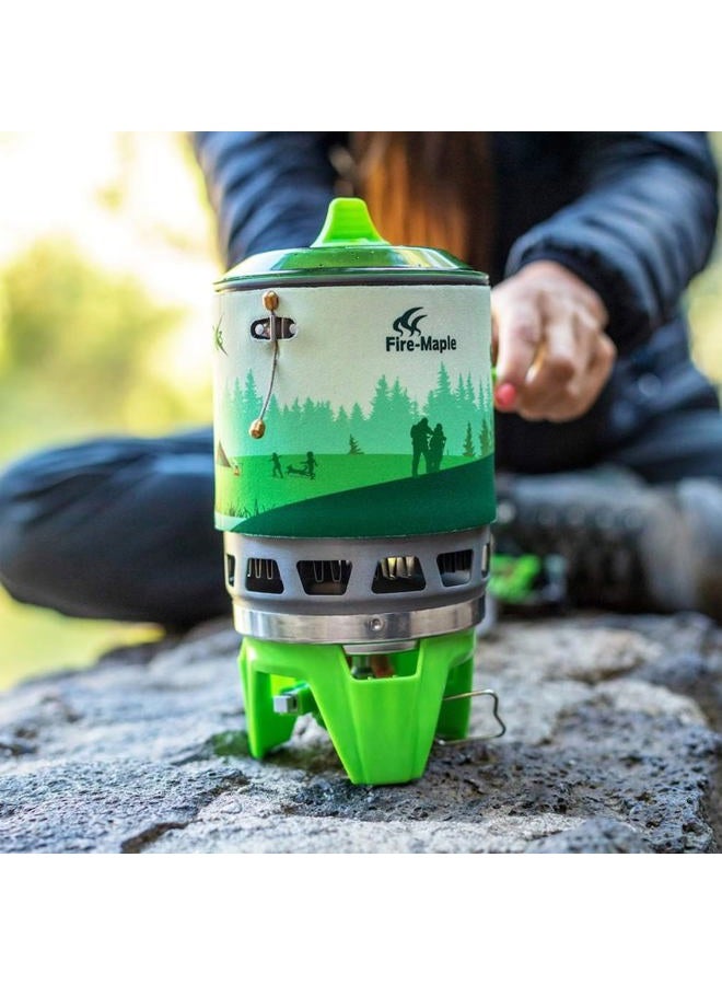 Fire-Maple "Fixed Star 1" Personal Cooking System | Pot/Jet Burner Stove System with Electric Ignition | Ideal for Hiking, Camping, Backpacking, Fishing, Hunting Trips and Emergency Use (Green, X3) - Image 5