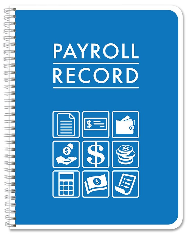 BookFactory Payroll Record Book/Employee Payroll Weekly Log Book/Logbook/Journal - 104 Pages, 8.5''x11'', Wire-O, (Made in USA)