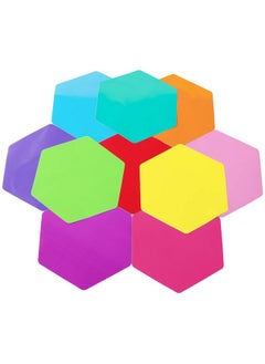 LJY 10 Pieces Hexagon Shaped Colorful Stickers Dry Erase Board Marker Removable Vinyl Dot Teachers Classroom Table Wall Decal  - Image 1