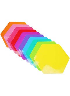 LJY 10 Pieces Hexagon Shaped Colorful Stickers Dry Erase Board Marker Removable Vinyl Dot Teachers Classroom Table Wall Decal  - Image 4