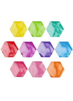 LJY 10 Pieces Hexagon Shaped Colorful Stickers Dry Erase Board Marker Removable Vinyl Dot Teachers Classroom Table Wall Decal  - Image 3