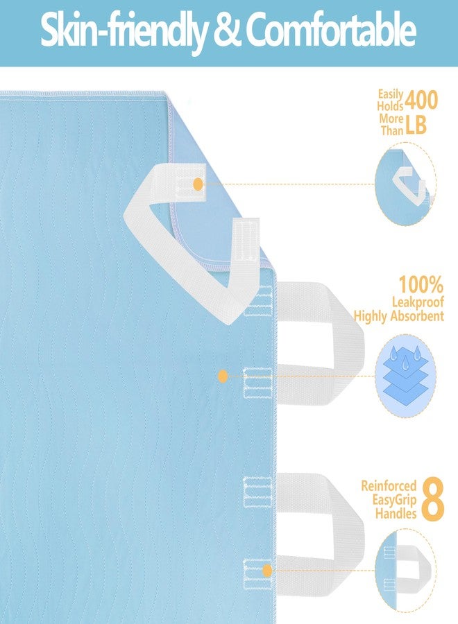 DAHAPYBOO Washable Underpads with 8 Handles, 34"x52" 4 Pack Incontinence Bed Pads, Heavy Absorbency Reusable for Elderly, Kids, Adults and Pets, Waterproof Quick Drying for Bed, Sofa, Floor - Image 4
