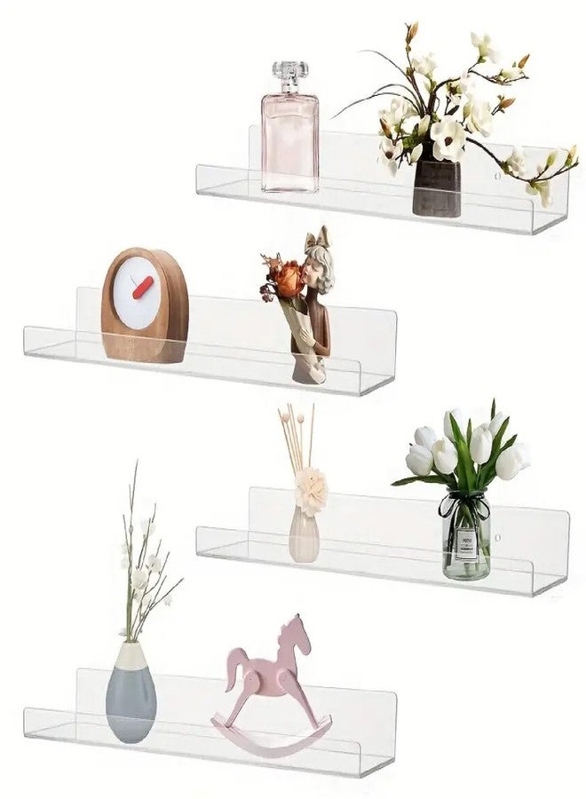 JDEA 2 Pack 15-inch Wall-Mounted Acrylic Shelves Suitable for Wall-Mounted Display Rack Storage Rack Suitable for Children's Bookshelf Room Wall Decoration Bedroom Kitchen Living Room - Image 2