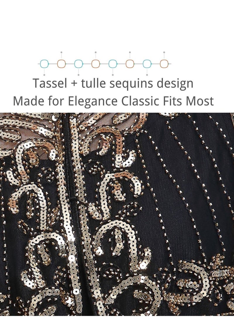 SYOSI 1920s Women’s Shawl Wraps Sequin Beaded Bridal Shawls Flapper Evening Cape Shawl Wraps Sequin Beaded Evening Cape Bridal Shawl - Image 5