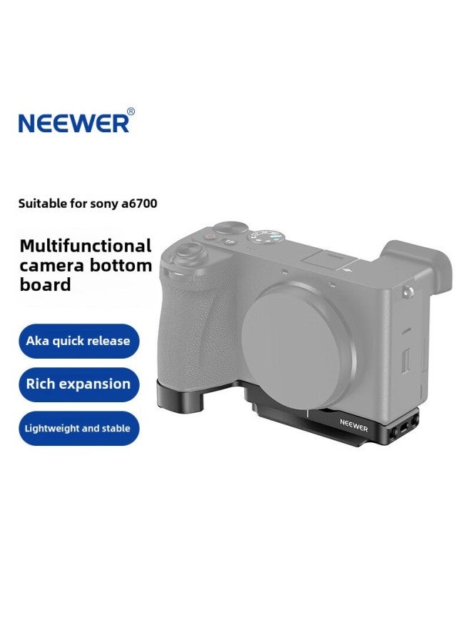Newer Applies Sony A6700 Rabbit Cage Vertical Shooting L Board Bottom Plate Micro SLR Camera Anti-fall Expansion Frame CA047-Color:Sony A6700 Base Plate (CA049)  - Image 1
