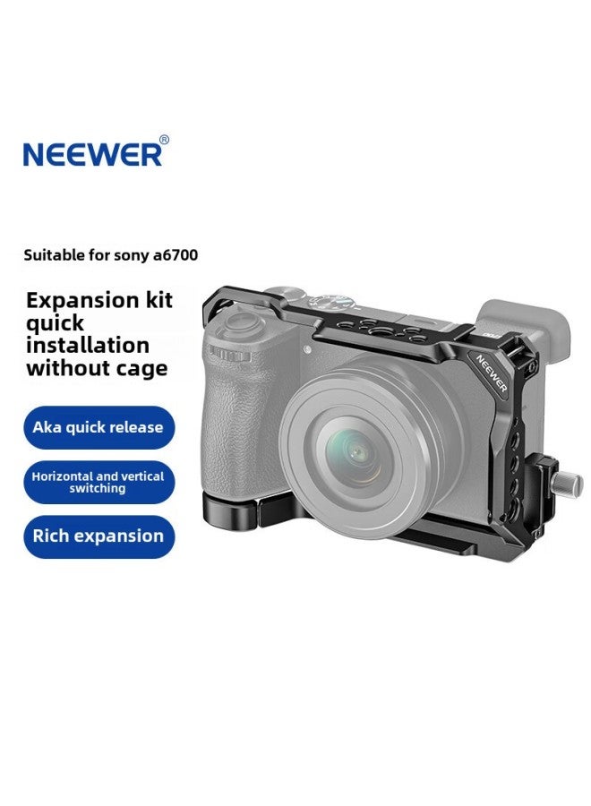Newer Applies Sony A6700 Rabbit Cage Vertical Shooting L Board Bottom Plate Micro SLR Camera Anti-fall Expansion Frame CA047-Color:Sony A6700 Base Plate (CA049)  - Image 2