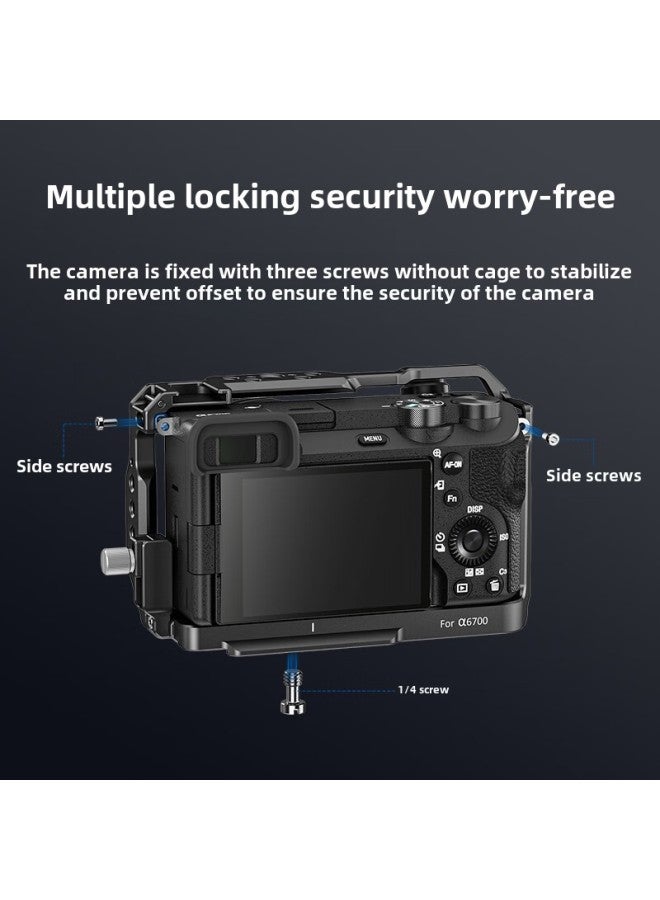 Newer Applies Sony A6700 Rabbit Cage Vertical Shooting L Board Bottom Plate Micro SLR Camera Anti-fall Expansion Frame CA047-Color:Sony A6700 Base Plate (CA049)  - Image 5