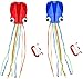 SINGARE Large Octopus Kites Long Tail Beautiful Easy Flyer Beach Kites Good Kite for Kids and Adults Easy to FlyRedBlue - Image 3