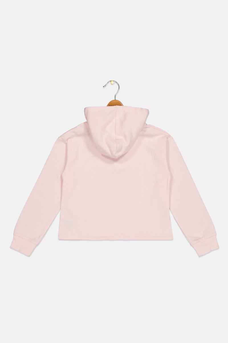 Levi's Kids Girl Hooded Embroidered Logo Sweatshirt,  Pink - Image 3