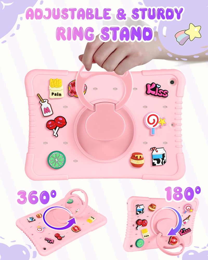 Wazzasoft for iPad 9th/8th/7th Generation Case - Cute Girls Kawaii Fun Funny with 360 Degree Rotating Handle Women Girly Pretty Soft Silicone for iPad Case 9th/8th/7th Gen 10.2 Inch A2602 A2270 A2197 - Image 4