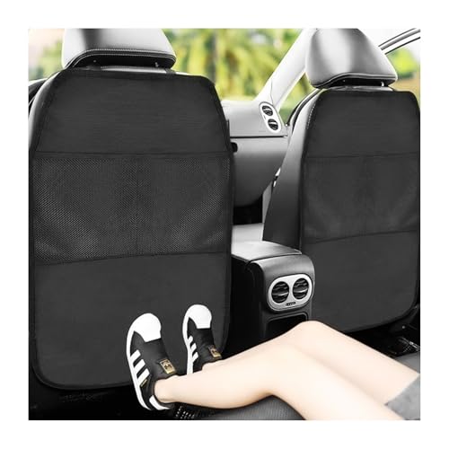 SHMZK 2 PCS Kick Mat Back Seat Protector Waterproof Car Backseat Protective Kick Mat with 2 Mesh Pockets Large Vehicle Seat Back Kick Mat Organizer for Kids Car Accessories - Image 1