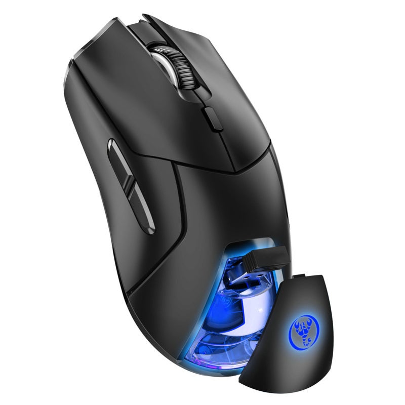 Wireless Gaming Mouse: Black, Triple Modes, 4 Adjustable DPI Levels - Ergonomic Side Button Design, Plug And Play, Volume Control for Gaming, Office, Portable Device Use - Image 3