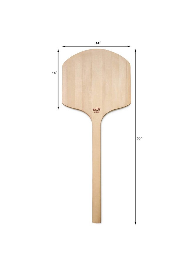 New Star Foodservice New Star Foodservice 50288 Restaurant-Grade Wooden Pizza Peel, 14" L x 14" W Plate, with 22" L Wooden Handle, 36" Overall Length  - Image 4