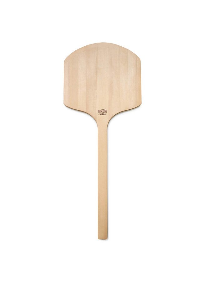 New Star Foodservice New Star Foodservice 50288 Restaurant-Grade Wooden Pizza Peel, 14" L x 14" W Plate, with 22" L Wooden Handle, 36" Overall Length  - Image 1