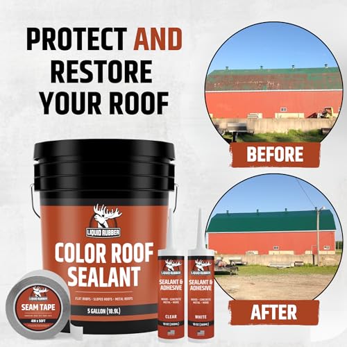 Liquid Rubber Color Roof Sealant- Elastomeric Waterproof Coating for Flat, Low-Slope & Metal Roofs, Flexible UV-Stable Membrane, Medium Gray, 1 Gallon - Image 3