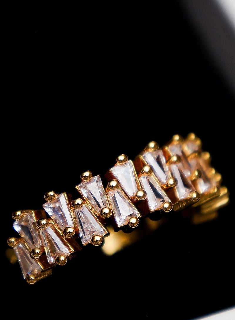 LMA Gold-toned Ring Inlaid with Diamond Zirconia – One Size for Women - Image 2