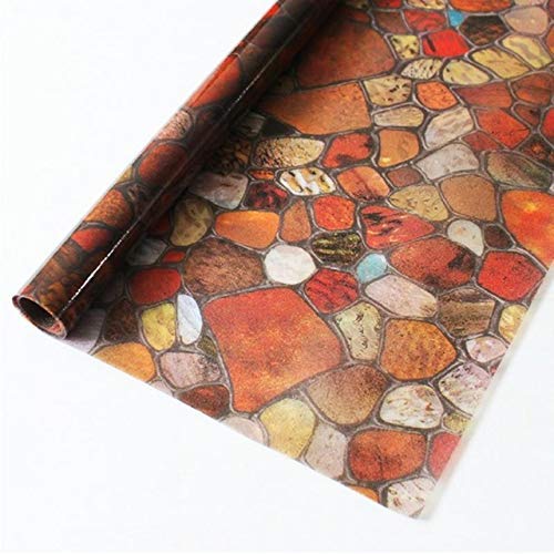 RAUSHIK 3D Window Films Privacy Vinyl Frosted Film Self Adhesive Decorative Film for Office Glass Partition/Glass Door/Bathroom Door/Window Heat Control Anti UV (Rustic Stone, 12 * 120 inch) - Image 1