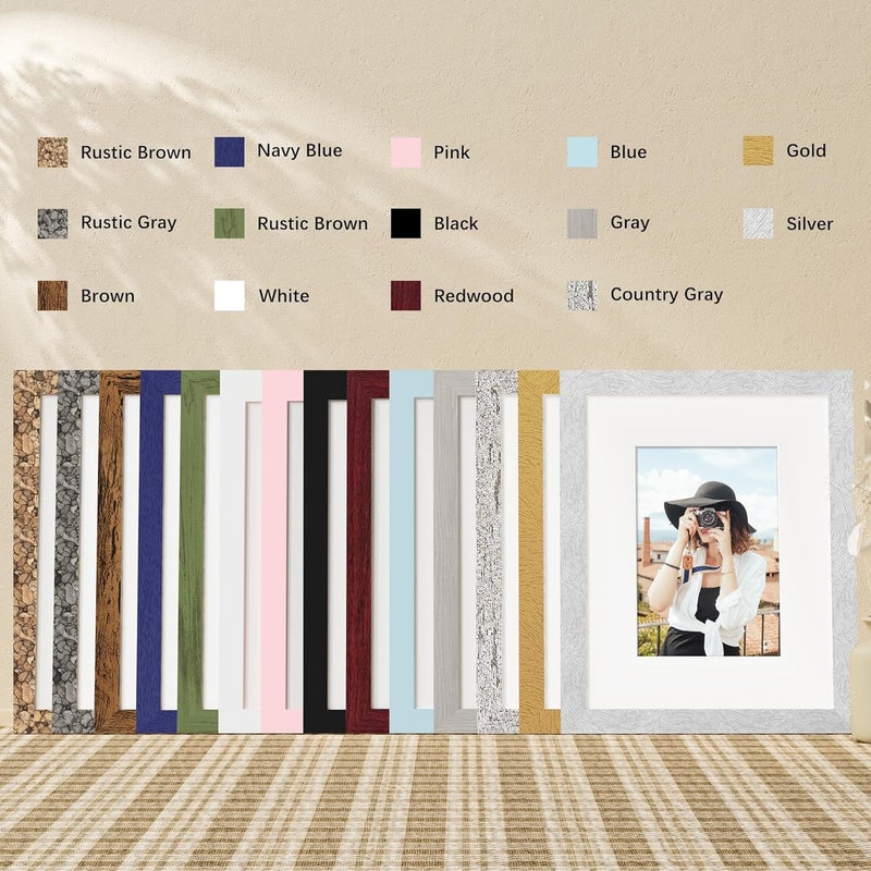 Picrit 4x6 Picture Frame Set of 12, Display 3.5x5 with Mat or 4x6 without Mat, Photo Frames for Wall Mounting or Table Top Display, Gold - Image 4