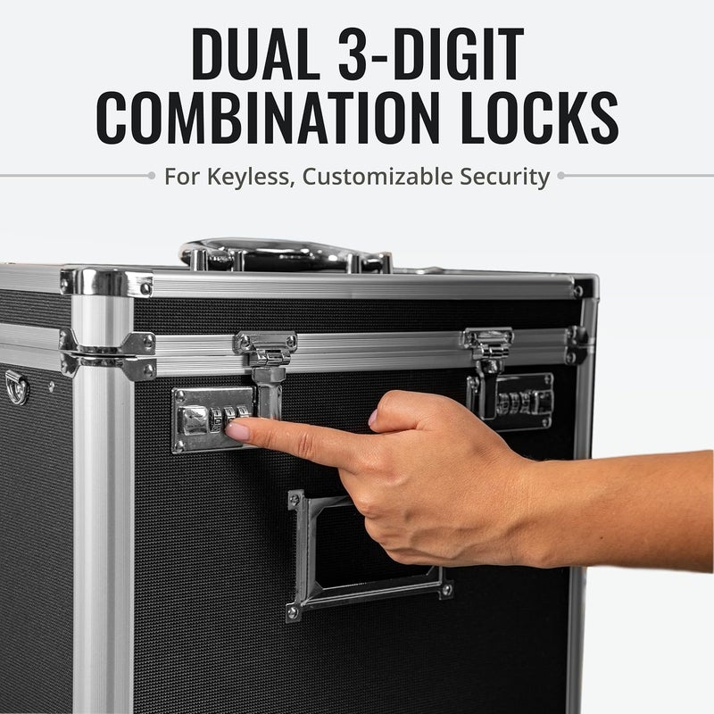 Vaultz Locking Personal File Tote - Letter Size, Black Aluminum Storage Case - Image 5