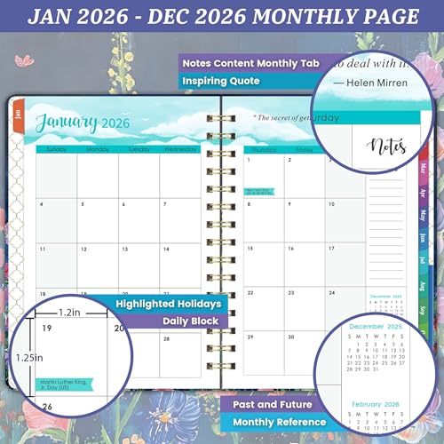 Lemome 2026 Planner - 2026 Planner Weekly and Monthly from January 2026 to December 2026, 6.4'' x 8.5'', 2026 Calendar Planner with Thick Paper, Inner Pocket - Image 3