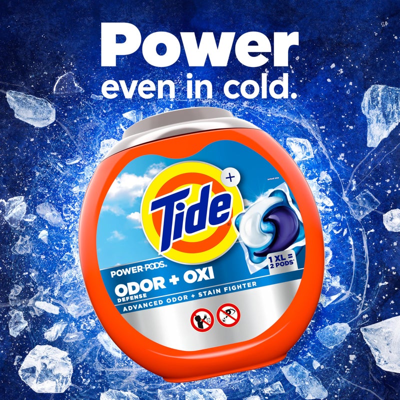 Tide Odor Defense + Oxi Laundry Detergent Pacs, Original Scent, 18 Count, Advanced Odor + Stain Fighter, laudry soap washing detergent pacs - Image 5