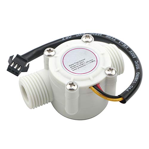 Pxyelec 1Pcs 1/2" High Precision Flow Meter, Hall Effect Water Flow Sensor Switch Flowmeter Fluid Meter, 1-30L/minute - Image 1