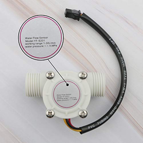 Pxyelec 1Pcs 1/2" High Precision Flow Meter, Hall Effect Water Flow Sensor Switch Flowmeter Fluid Meter, 1-30L/minute - Image 3