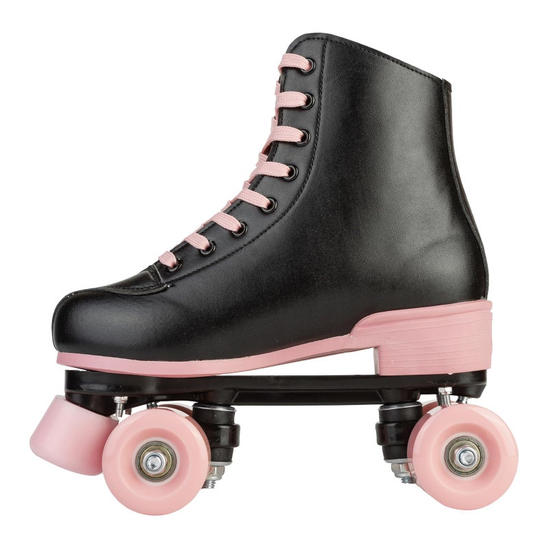 XUDREZ Roller Skates for Girls and Women, Black with Pink Light Up Wheels, Size US Women 5, Youth 4 - Image 4