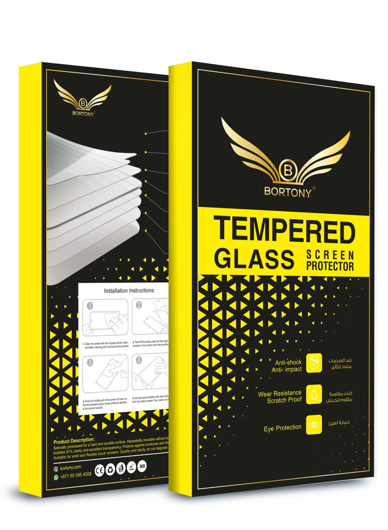 BORTONY 9D Tempered Glass Screen Protector For Samsung Galaxy A21S Black/Clear - Image 4