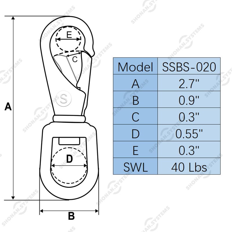 Shonan.Systems SHONAN 2.7 Inch Swivel Snap Hooks, 5 Pack Marine Grade Spring Snaps, Flag Pole Clips, Swivel Hook Clips for Scuba Diving, Dog leashes, Keychains, Bird Feeders - Image 2