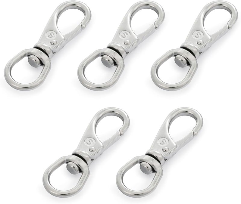 Shonan.Systems SHONAN 2.7 Inch Swivel Snap Hooks, 5 Pack Marine Grade Spring Snaps, Flag Pole Clips, Swivel Hook Clips for Scuba Diving, Dog leashes, Keychains, Bird Feeders - Image 4