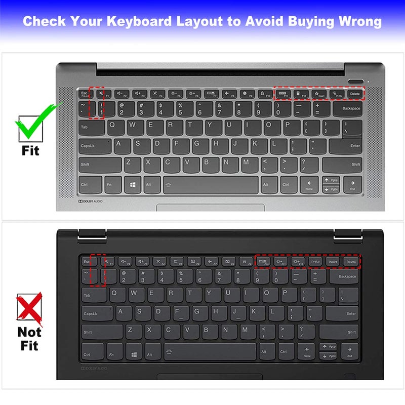 MUBUY-GOL غطاء لوحة مفاتيح لجهاز Lenovo Yoga 7 7i 14"/Yoga 9 14"، Ideapad 5 5i 5X 14، IdeaPad Flex 5 5i 14، Lenovo Slim 7 9 14، IdeaPad Slim 5 5i 7 7i 14، ThinkBook 14 14s G2 G3 الجيل 4 - شفاف - Image 2