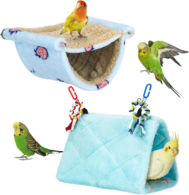 matafat 2Pcs Bird Bed for Cage Hanging Hammock Snuggle Hut Parrot Sleeping Bed Tent Toy Bird Nest Perch for Parakeet Budgies Cockatiels Cockatoo Finch Conures - Image 1