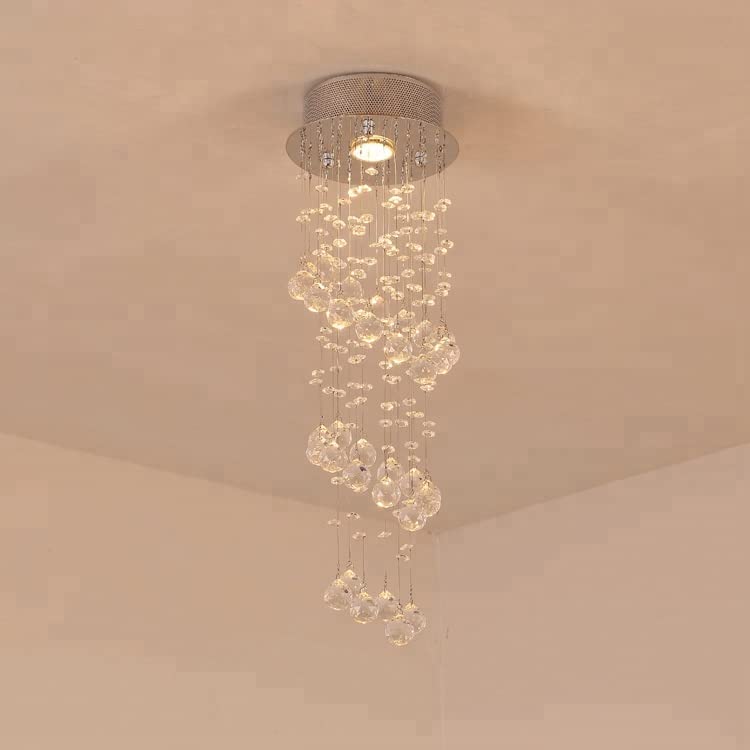 CRYSTA WORLD K9 3 Watts Crystal Chandelier Light Fixture,Warm White,Round - Image 1