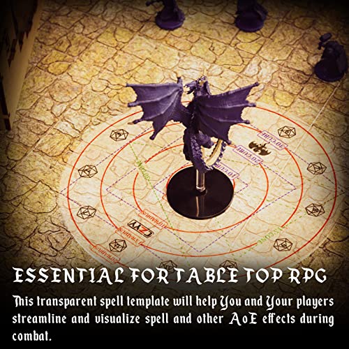 CZYY Upgraded Spell AOE Damage Template Extra Large to 30' Cube & 30' Cone, Acrylic D&D Area Effect Marker with Gift Box - Perfect Tabletop RPG Gaming Accessories, Tools for Dungeons and Dragons, TTRPGs - Image 2